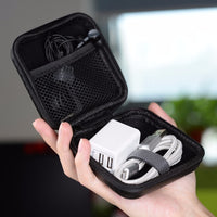 ORICO Headphone Case Bag Portable Earphone Earbuds Hard Box Storage for Memory Card USB Cable Organizer Mini Earphone Bag-Black