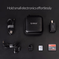 ORICO Headphone Case Bag Portable Earphone Earbuds Hard Box Storage for Memory Card USB Cable Organizer Mini Earphone Bag-Black