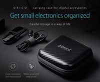 ORICO Headphone Case Bag Portable Earphone Earbuds Hard Box Storage for Memory Card USB Cable Organizer Mini Earphone Bag-Black