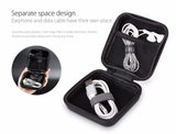 ORICO Headphone Case Bag Portable Earphone Earbuds Hard Box Storage for Memory Card USB Cable Organizer Mini Earphone Bag-Black