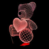 3D Led Lampe Bande Mignon Coeur Ours Forme Led Lampe 3D Bébé Nuit Veilleuse Sleeping Lighting Intérieur Ambiance Lampe Meilleur Cadeau Télécommande