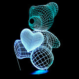 3D Led Lampe Bande Mignon Coeur Ours Forme Led Lampe 3D Bébé Nuit Veilleuse Sleeping Lighting Intérieur Ambiance Lampe Meilleur Cadeau Télécommande