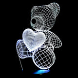 3D Led Lampe Bande Mignon Coeur Ours Forme Led Lampe 3D Bébé Nuit Veilleuse Sleeping Lighting Intérieur Ambiance Lampe Meilleur Cadeau Télécommande