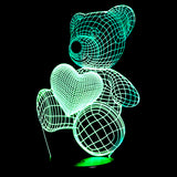 3D Led Lampe Bande Mignon Coeur Ours Forme Led Lampe 3D Bébé Nuit Veilleuse Sleeping Lighting Intérieur Ambiance Lampe Meilleur Cadeau Télécommande