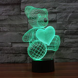 3D Led Lampe Bande Mignon Coeur Ours Forme Led Lampe 3D Bébé Nuit Veilleuse Sleeping Lighting Intérieur Ambiance Lampe Meilleur Cadeau Télécommande