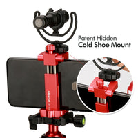 Metal Phone Tripod Mount With Cold Shoe Universal Clip Holder For SmartPhone Microphone Light For Iphone7 Samsung ST-03