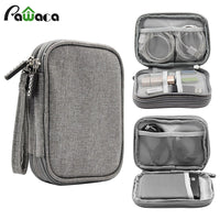 Travel Electronic Accessories Cable Organizer Bag Portable Case SD cards Flash Drives wires earphones double layer storage box