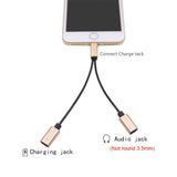 Earphone Audio Charging Adapter Splitter Cable For IOS Music /Phone Call/Charging Audio Cable