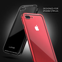 Luxury Magnetic Metal Case For coque iPhone 8Plus Case 7Plus X 8 6 S Plus Glass iPhone8 Cover etui For iPhone 7 Case carcasas