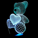 3D Led Lampe Bande Mignon Coeur Ours Forme Led Lampe 3D Bébé Nuit Veilleuse Sleeping Lighting Intérieur Ambiance Lampe Meilleur Cadeau Télécommande