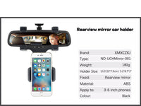 XMXCZKJ Car Phone Holder Car Rearview Mirror Mount Phone Holder 360 Degrees For iPhone Samsung GPS Smartphone Stand Universal