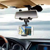 XMXCZKJ Car Phone Holder Car Rearview Mirror Mount Phone Holder 360 Degrees For iPhone Samsung GPS Smartphone Stand Universal