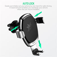 2 In 1 Fast QI Wireless Car Charger Gravity Holder