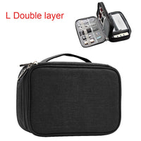 Travel Electronic Accessories Cable Organizer Bag Portable Case SD cards Flash Drives wires earphones double layer storage box