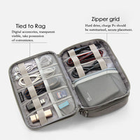 Travel Electronic Accessories Cable Organizer Bag Portable Case SD cards Flash Drives wires earphones double layer storage box