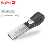 SanDisk USB Flash Drive128GB 64GB 32GB OTG USB3.0 SDIX30N Pen Drives lightning USB Stick pendrive for iPhone iPad iPod APPLE MFi