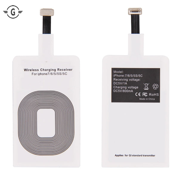 USB QI Wireless Charger Receiver Inductive Coil Receptor For iPhone 7 plus 6s plus 6 5s 5C SE 7PLUS wireless charging receiver