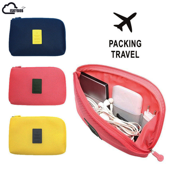 Travel Earphone Cable USB Digital Cosmetic Bag Portable  Gadget Organizer Storage Makeup  bag