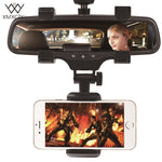 XMXCZKJ Car Phone Holder Car Rearview Mirror Mount Phone Holder 360 Degrees For iPhone Samsung GPS Smartphone Stand Universal