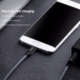 Micro USB Cable 2.4A Quick Charger Mini USB Phone Cable 2128AWG 1m 2m 3m Fast Charge Braid Cord for Xiaomi Data Cables