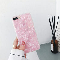 For iphone 8 plus x 7 plus 7plus Fashion Conch Shell Phone Case for iphone 6 6s plus Back Cover Luxury Lovely Case marble etui