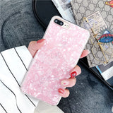 For iphone 8 plus x 7 plus 7plus Fashion Conch Shell Phone Case for iphone 6 6s plus Back Cover Luxury Lovely Case marble etui