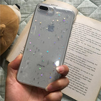 Glitter star case for iphone 8 7 6 6s plus x 10 6plus 7plus 8plus soft silicone bling cases etui for iphone 7 plus stars cover