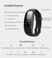 Smart Bracelet Heart Rate Monitor Wristband ID107Plus Multi sports VeryfitPro Fitness Tracker