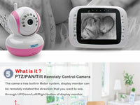 Wireless Camera 3.5 inch LCD Baby Video Audio Monitor Digital Baby Nanny CAM PAN Night Vision Babyphone Two Way Radio Babysitter