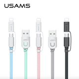 2en1 Câble USB 1M Charge Mobile Pour iPhone iPad iPod