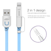 2en1 Câble USB 1M Charge Mobile Pour iPhone iPad iPod