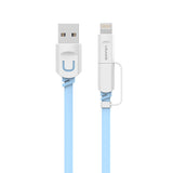 2en1 Câble USB 1M Charge Mobile Pour iPhone iPad iPod