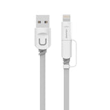 2en1 Câble USB 1M Charge Mobile Pour iPhone iPad iPod