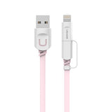 2en1 Câble USB 1M Charge Mobile Pour iPhone iPad iPod