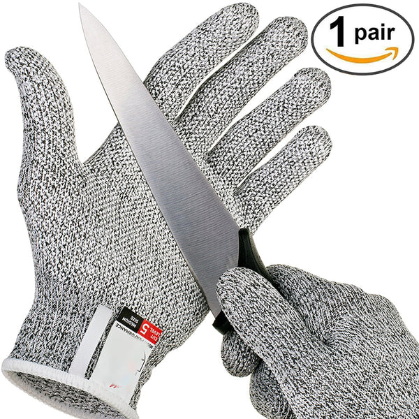 Paire de gants anti coupures - Tout simplement la meilleure protection qui existe contre les coupures du quotidien (cuisine, jardinage, bricolage) - Protection de niveau 5 conforme à la norme Euro