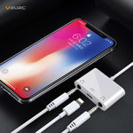 Audio Charger Adapter For Apple Lightning to 3.5mm Double Headphone Jack Adapter For iPhone X 8 7 Plus Couples Splitter