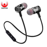 SWZYOR LY-11 Metal Sports Bluetooth Headphone SweatProof Earphone Magnetic Earpiece Stereo Wireless Headset for Mobile Phone