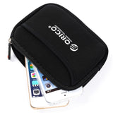 ORICO External Storage Hard Case HDD SSD Bag for 2.5 Hard Drive Power Bank USB Cable Charger Power Bank Earphone Case PHK Black