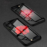 Tempered Glass Phone Case For iPhone 8 7 6 6s Plus Case Rose Floral Flower Shockproof Back Cover For iPhone 7 8 Plus Shell