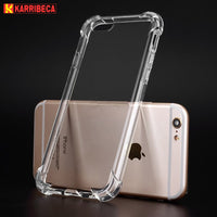 Transparent Silicone Case For iphone 6 6s hoesje funda shockproof clear tpu cover for iphone 7 X 8 plus coque etui tok