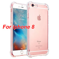 Transparent Silicone Case For iphone 6 6s hoesje funda shockproof clear tpu cover for iphone 7 X 8 plus coque etui tok