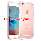 Transparent Silicone Case For iphone 6 6s hoesje funda shockproof clear tpu cover for iphone 7 X 8 plus coque etui tok