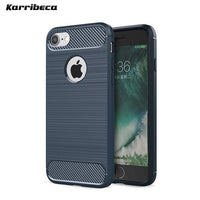 Carbon fiber silicone case for Iphone 5 6 s 7 8 plus cover for iphone x coque etui