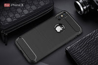 Carbon fiber silicone case for Iphone 5 6 s 7 8 plus cover for iphone x coque etui