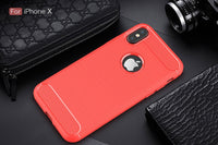 Carbon fiber silicone case for Iphone 5 6 s 7 8 plus cover for iphone x coque etui