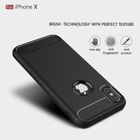 Carbon fiber silicone case for Iphone 5 6 s 7 8 plus cover for iphone x coque etui