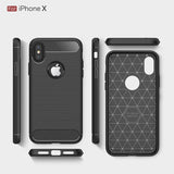 Carbon fiber silicone case for Iphone 5 6 s 7 8 plus cover for iphone x coque etui