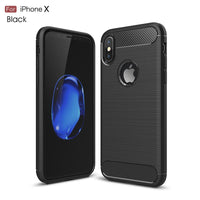 Carbon fiber silicone case for Iphone 5 6 s 7 8 plus cover for iphone x coque etui