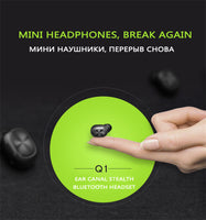 Mini Casque sans Fil Bluetooth Invisible Noir