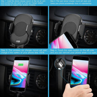 Fast Wireless Car Charger Automatic Induction Car Mount Air Vent Phone Holder Cradle for iPhone 8/ 8 Plus/ X Samsung S9 S8